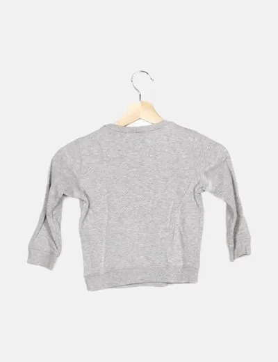 Benetton Sudadera gris logo