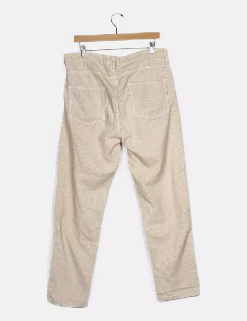 Bershka Pantalón de pana beige