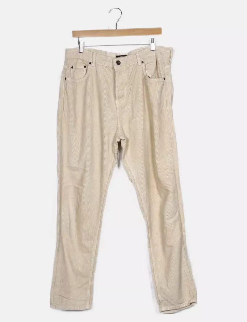 Bershka Pantalón de pana beige