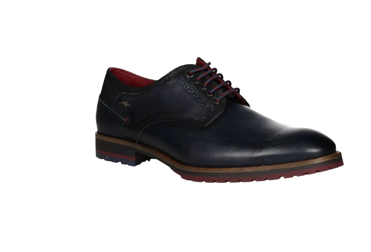 Blucher Piel Azul Cuello y Carrillera Nobuck