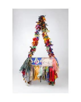 Bolso bandolera con flecos de tela