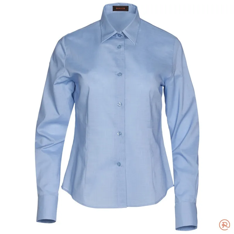 Camisa de sala para mujer de lino celeste Florida - Roger