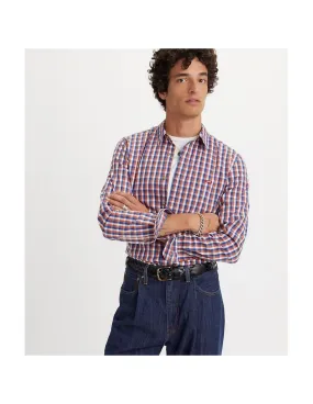 Camisa Levi\'s Roja y Azul Logo Pequeño Hombre