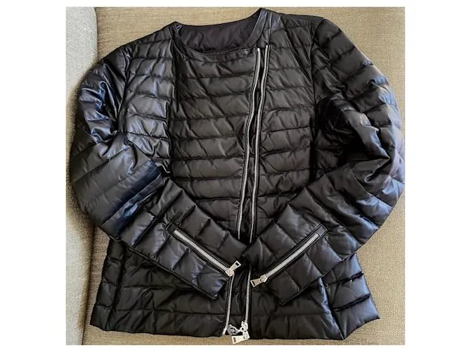 Chaqueta de cuero Moncler Palomete Negro 