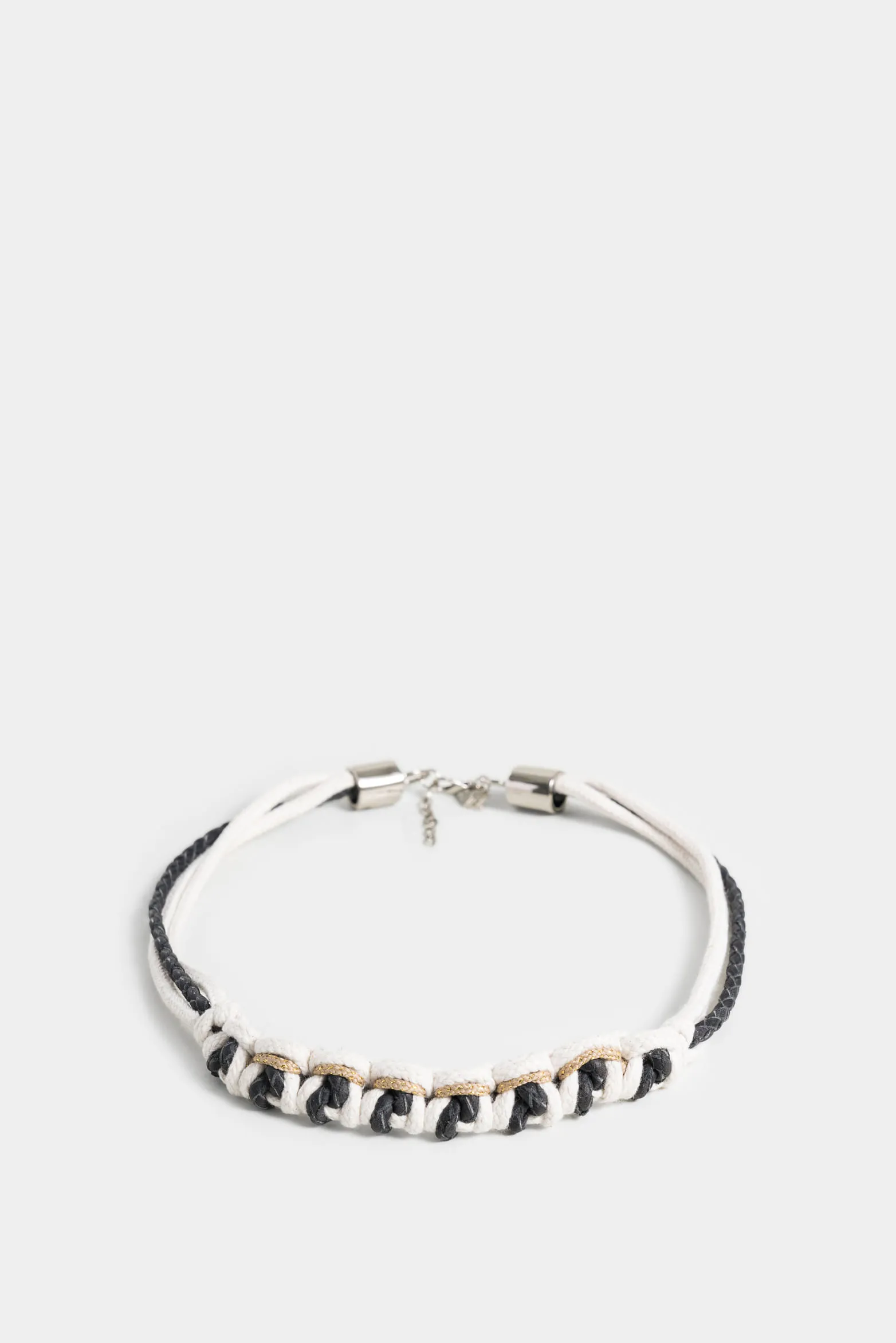 Collar malaquita de cuero y algodón para mujer trenzado