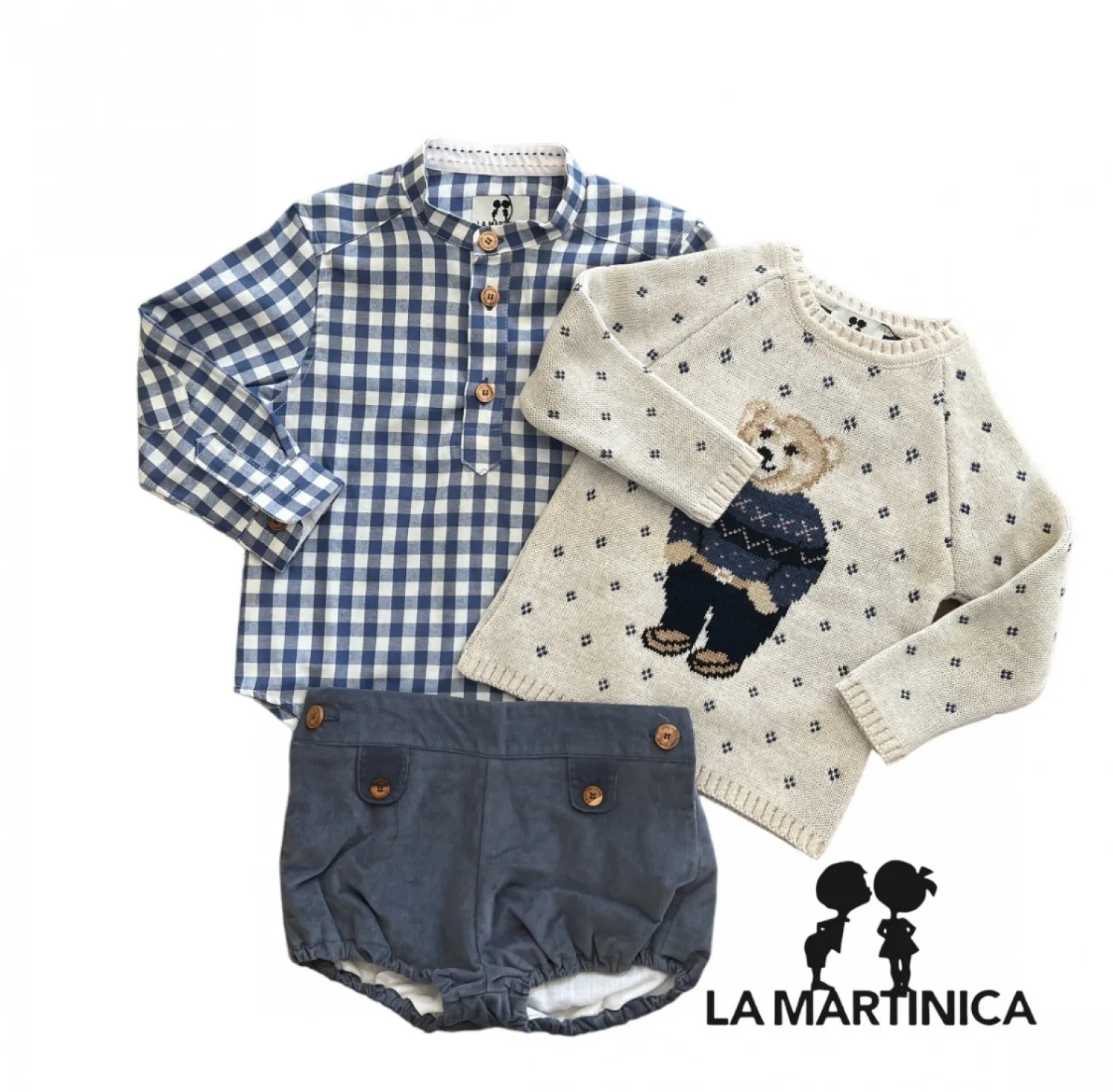 Conjunto para niño tres piezas Colección Entre Nubes de La Martinica