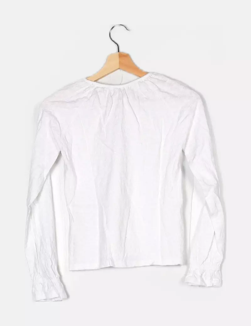 El Corte Inglés Blusa blanca bordado flores