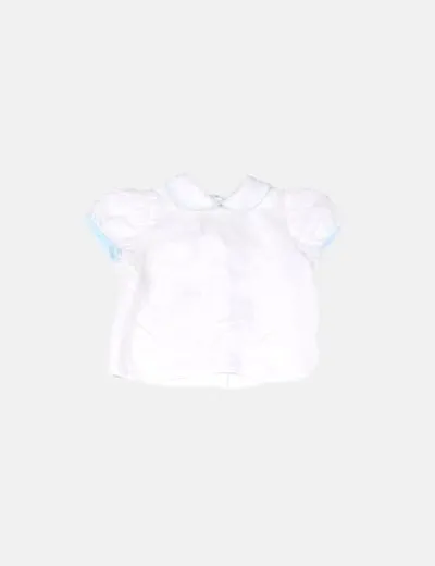 El Corte Inglés Blusa blanca ribete azul