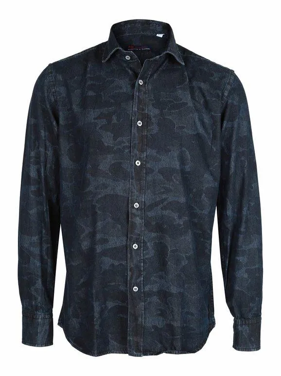 Fb  Camisa de hombre con estampado de camuflaje