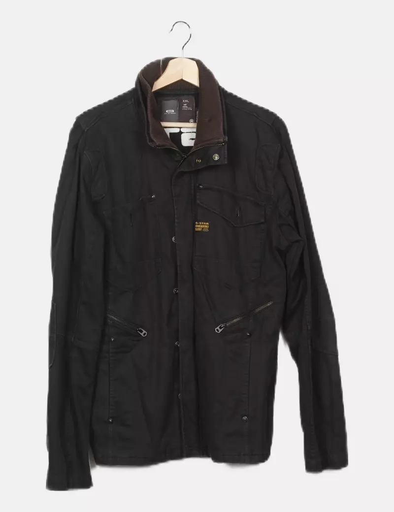 G-Star Raw Cazadora negra bolsillos