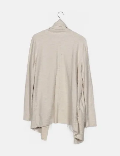 H&M Cárdigan beige texturizado manga larga