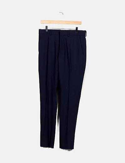 H&M Pantalón de traje azul marino