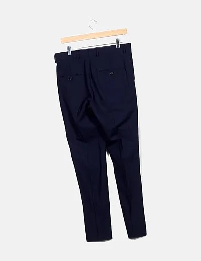 H&M Pantalón de traje azul marino