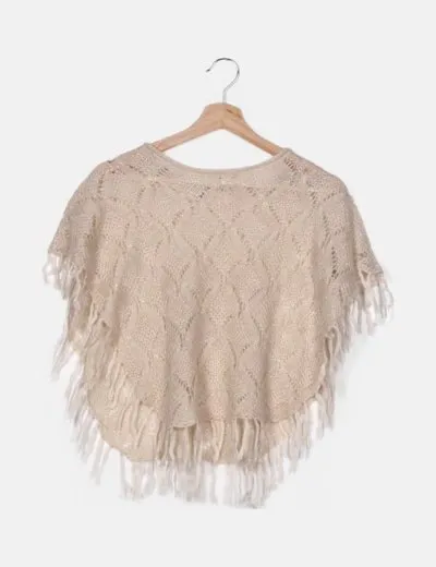 H&M Poncho de punto beige