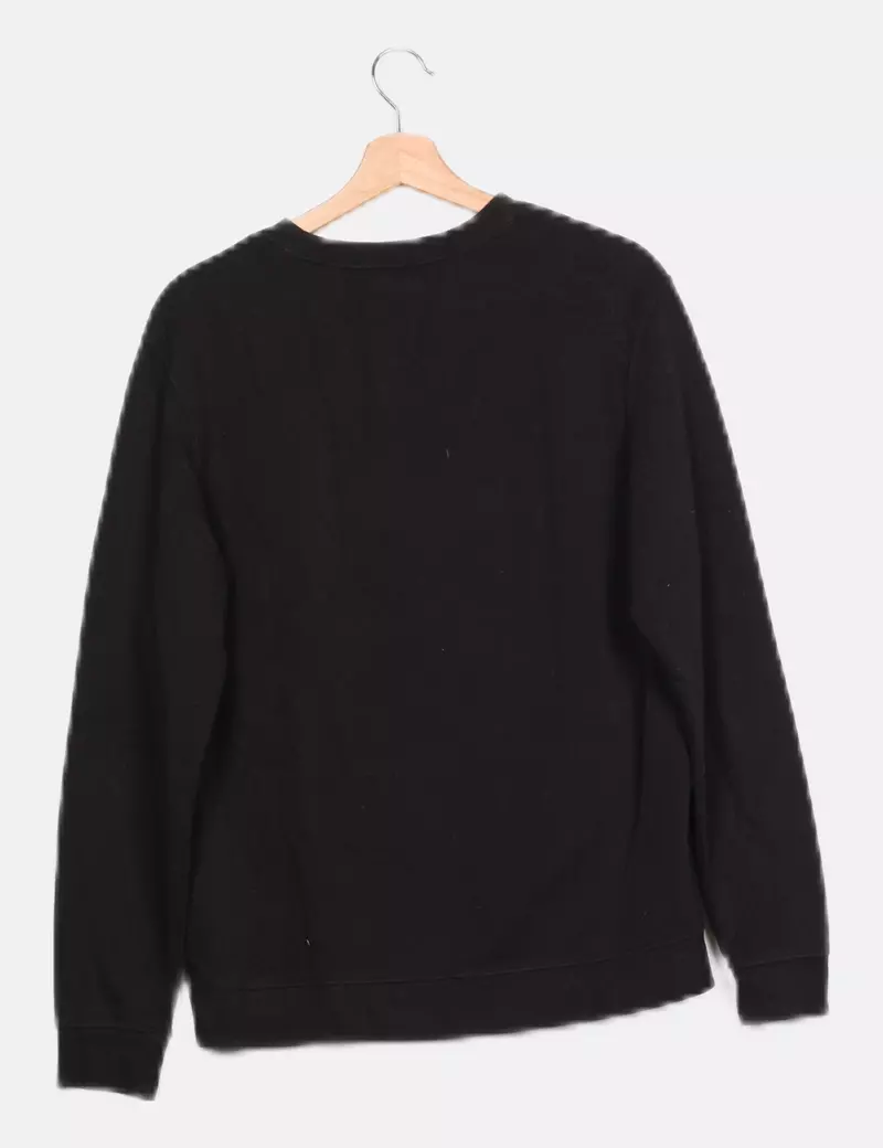 H&M Sudadera negra print dibujo