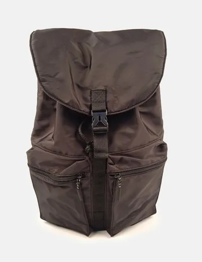 Jack & Jones Mochila negra detalle bolsillos