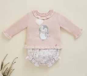 Jersey y braga para niña Colección Nube de algodón de Foque.