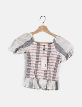 KIDS ONLY Blusa blanca combinada fruncida