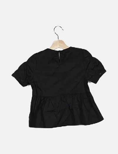 KIDS ONLY Blusa peplum negra manga corta