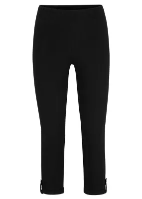 Leggings 3/4 con bajo enrollado Negro