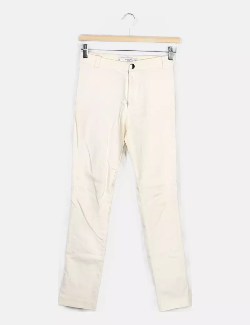 Mango Pantalón chino blanco de vestir