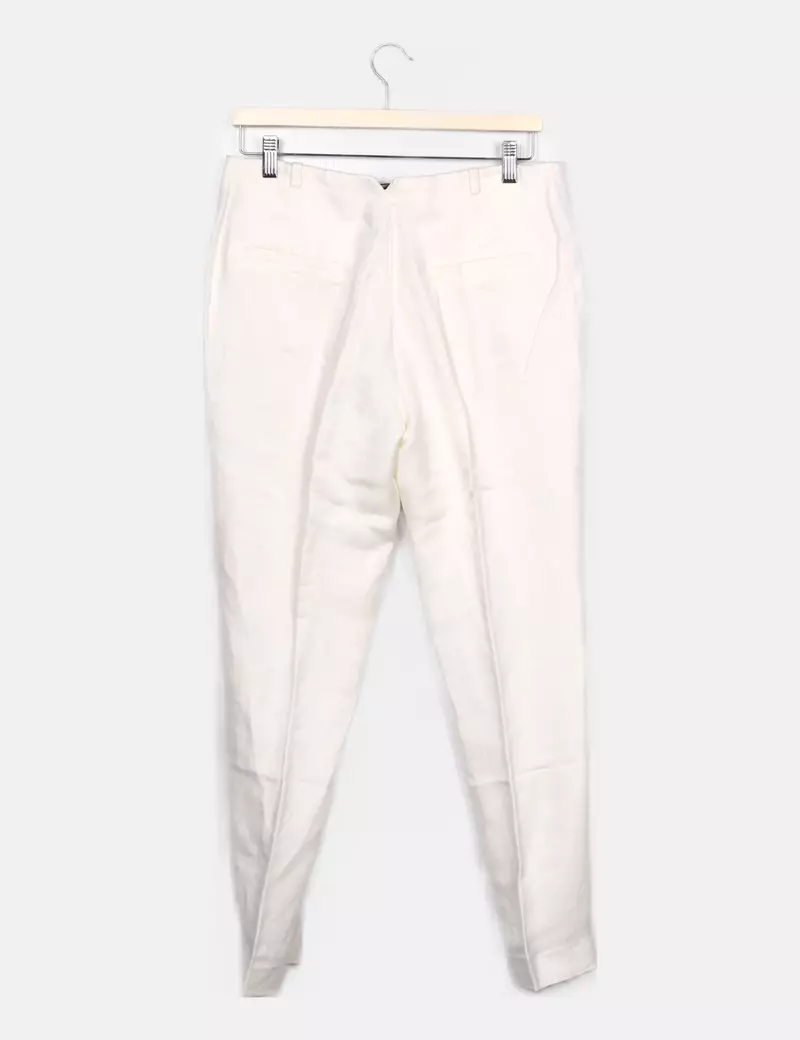 Mango Pantalón de pinzas fluido blanco