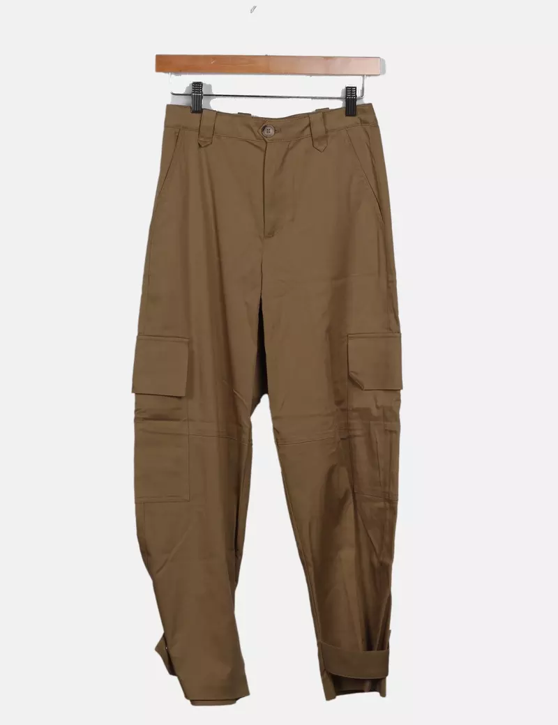 Mango Pantalón verde cargo bolsillos