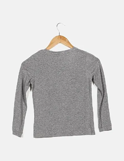 Name it Camiseta gris estampado lentejuelas