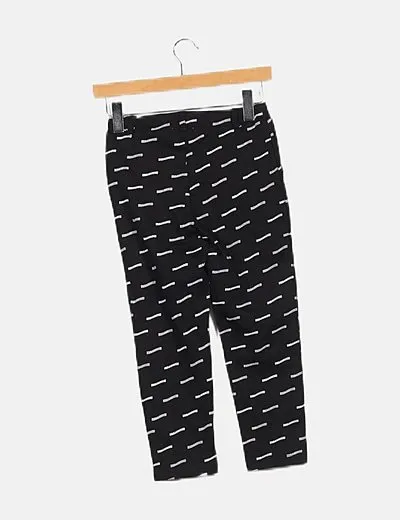 Name it Pantalón chino negro estampado