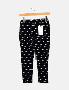 Name it Pantalón chino negro estampado