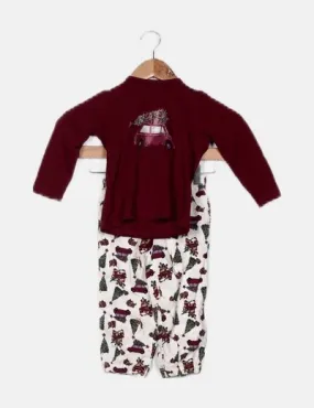 Name it Pijama granate estampado Navidad