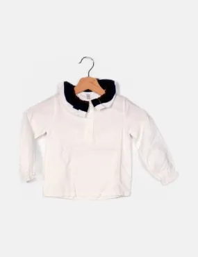 NoName Blusa blanca cuello escoces