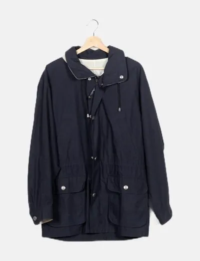 NoName Parka azul marino bolsillos