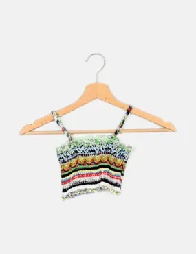 NoName Top multicolor estampado