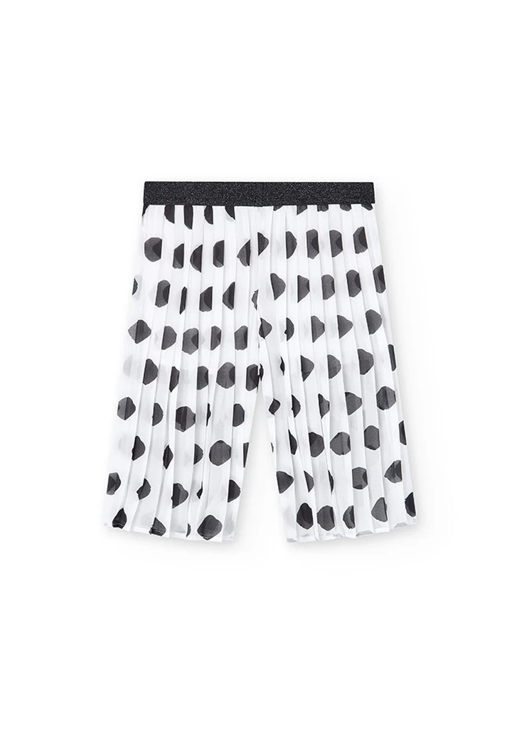 Pantalón de gasa plisada estamapado de niña