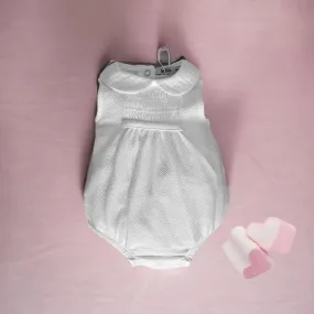 Pelele unisex de piqué con punto smock