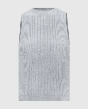 Peserico Gray striped top with lurex
