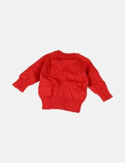 Petit Bateau Cárdigan rojo básico