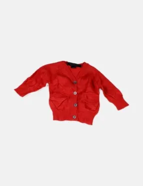 Petit Bateau Cárdigan rojo básico