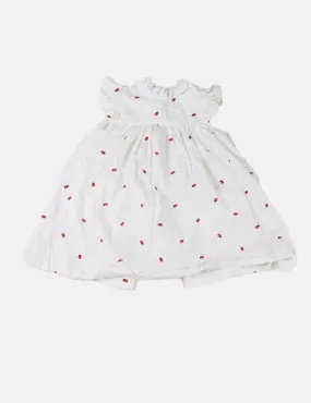 Prenatal Vestido blanco estampado mariquitas