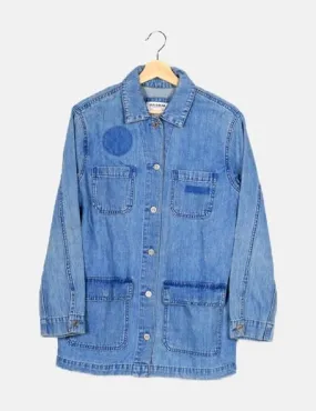 Pull&Bear Sobrecamisa denim bolsillos