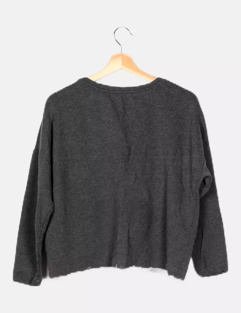 Pull&Bear Sudadera gris casual