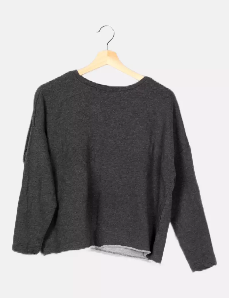 Pull&Bear Sudadera gris casual