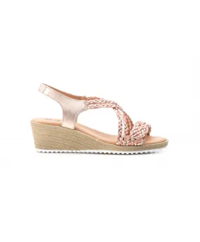 Sandalias Mujer Trenzado Rosa Gel Cuña JAM