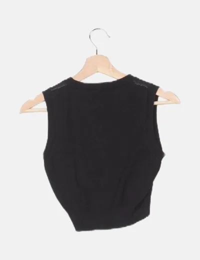 SHEIN Chaleco punto negro rombos