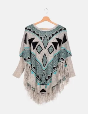 SHEIN Poncho gris de punto