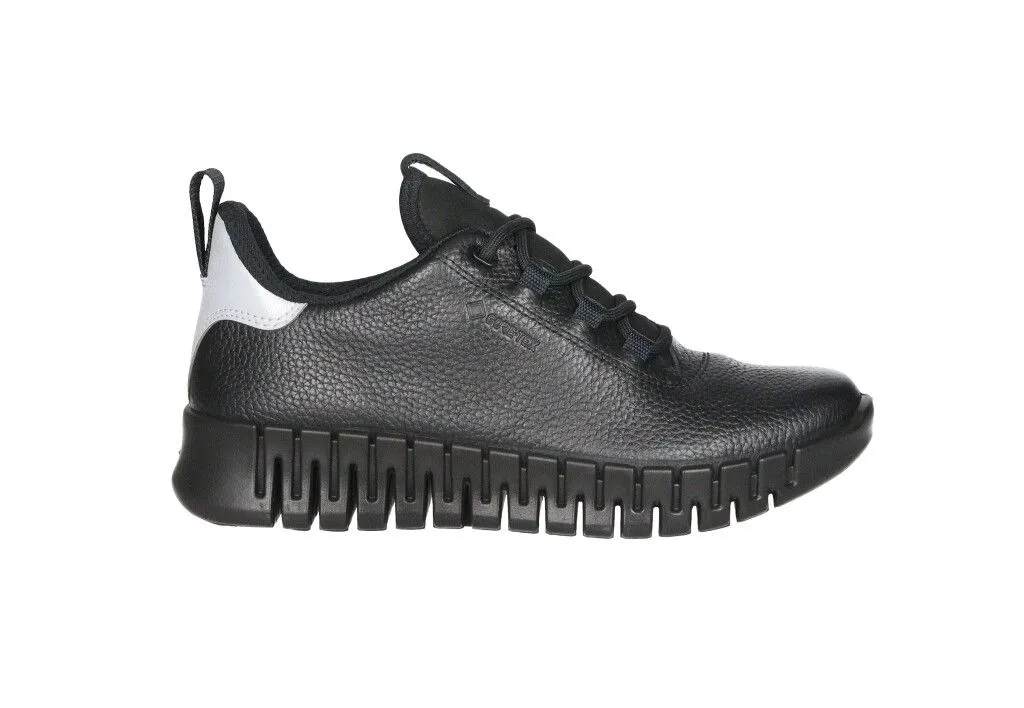 Sneaker Goretex Piel Negro Talon Plata Piso Bidireccional Flexible