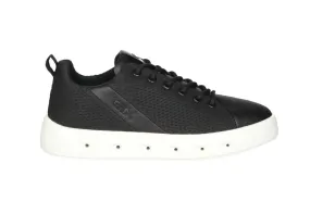 Sneaker Piel Negro Grabado Goretex Piso Blanco