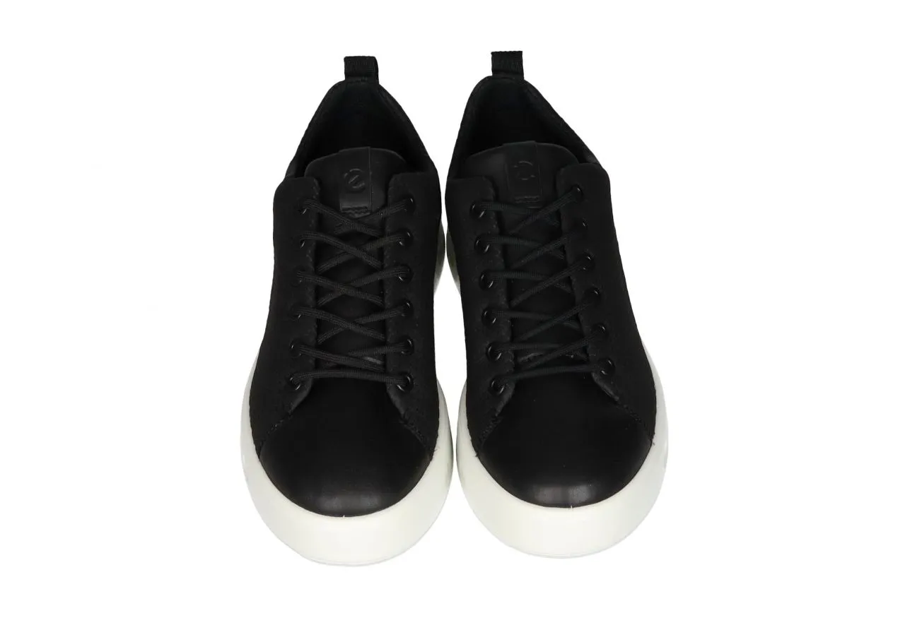 Sneaker Piel Negro Grabado Goretex Piso Blanco