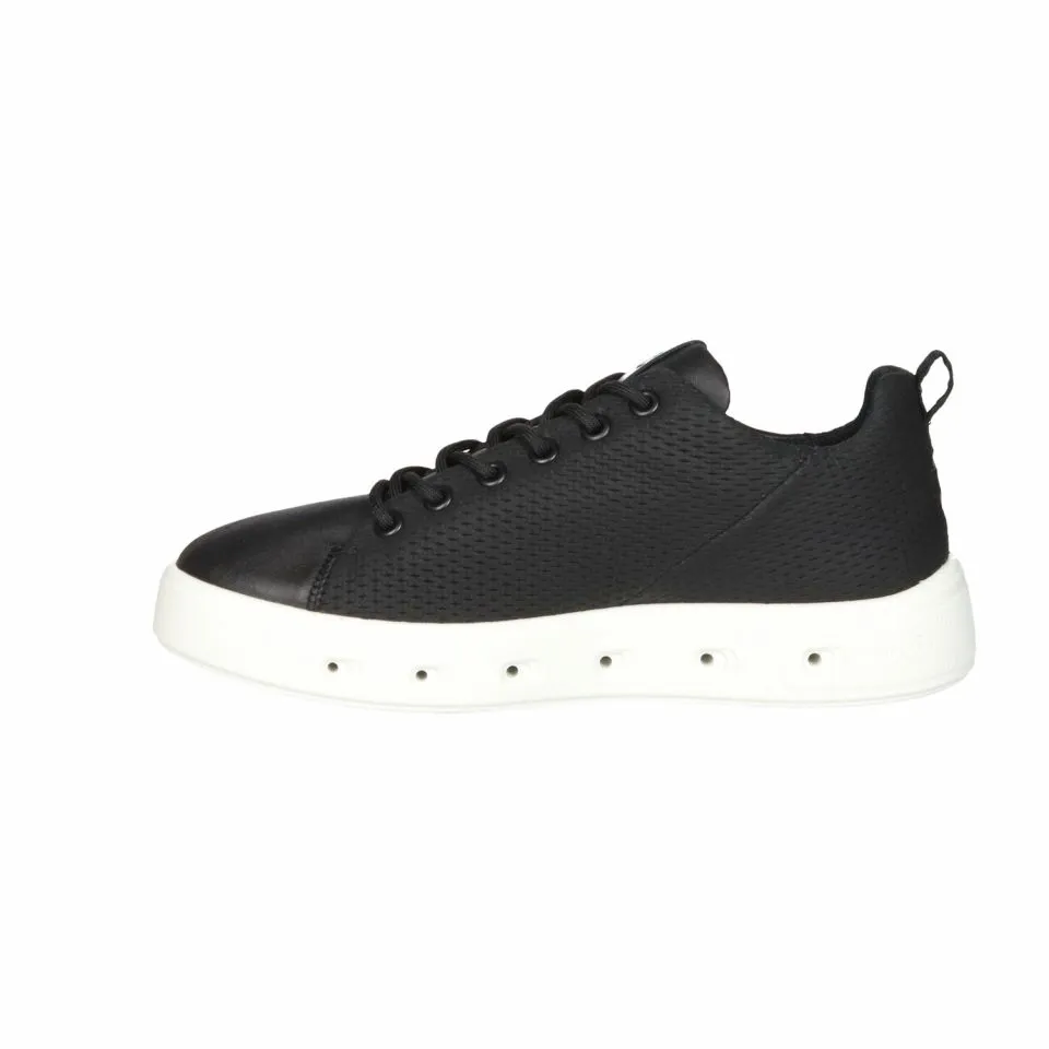 Sneaker Piel Negro Grabado Goretex Piso Blanco